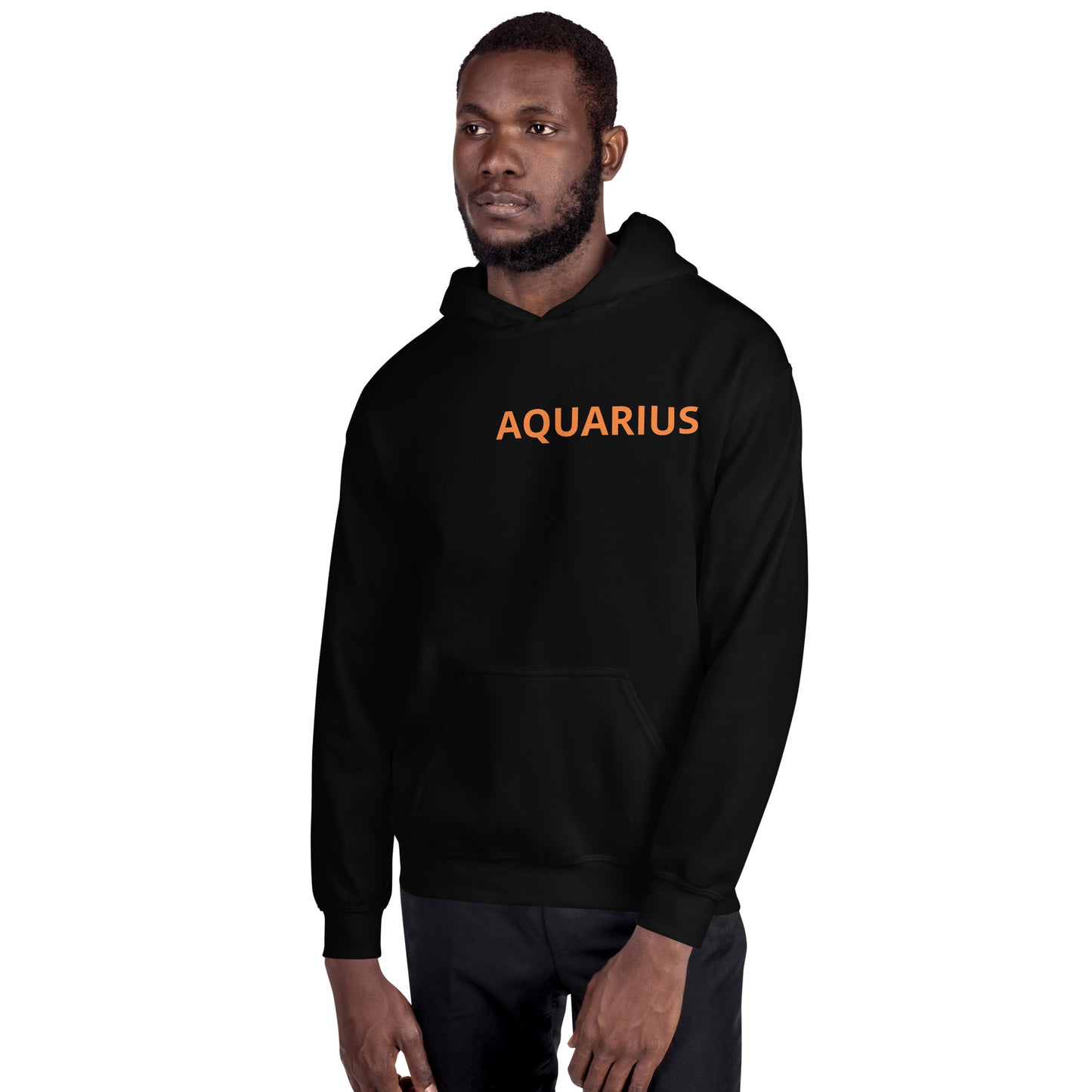 Orange on Gray Aquarius Hoodie - Loose Fit