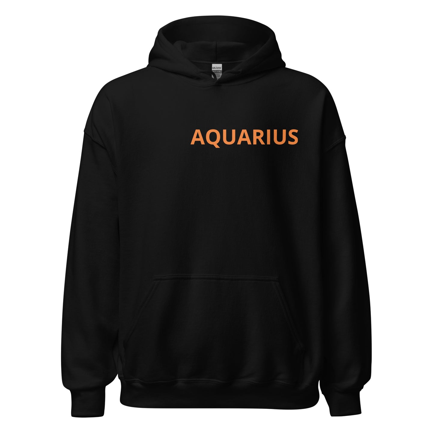 Orange on Gray Aquarius Hoodie - Loose Fit