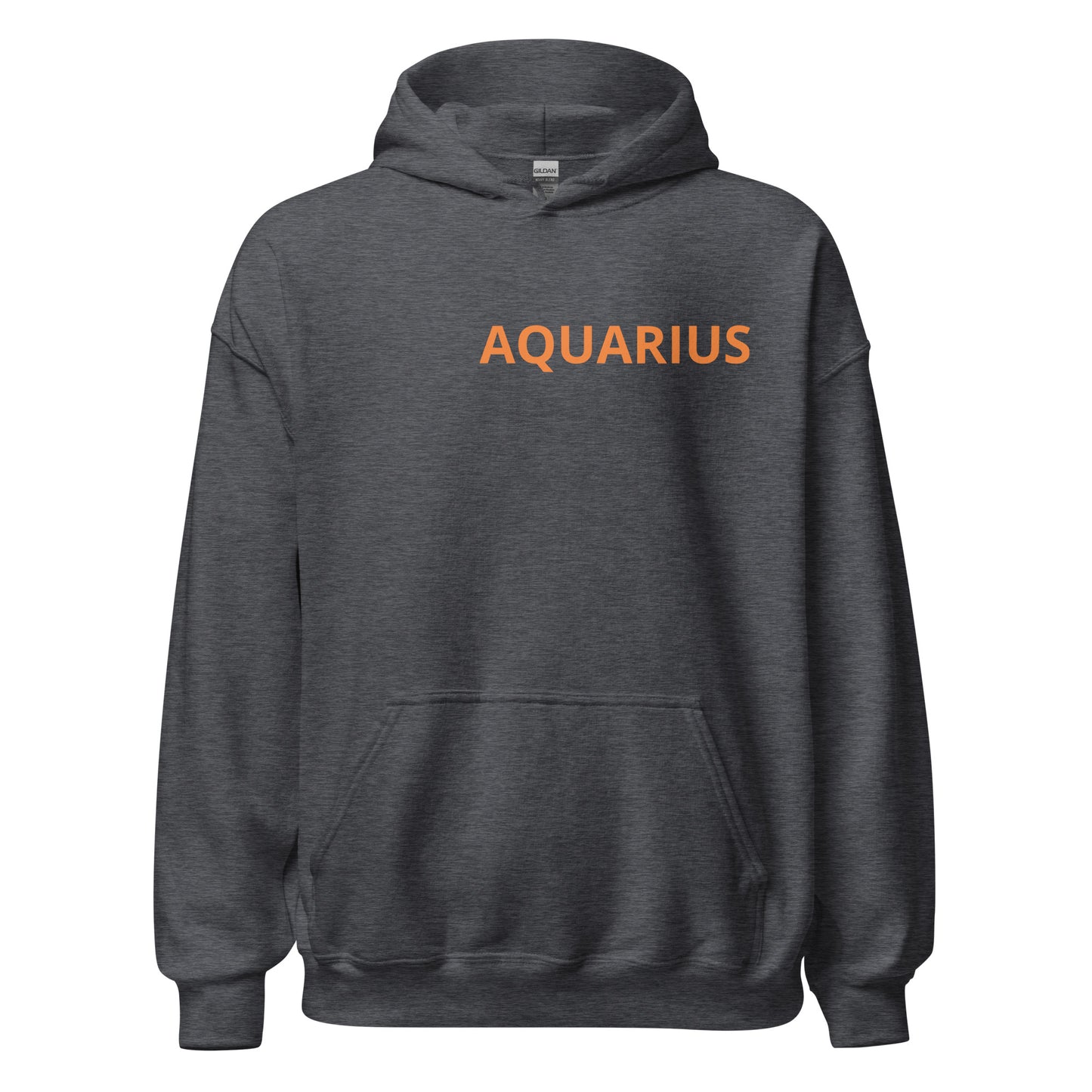 Orange on Gray Aquarius Hoodie - Loose Fit