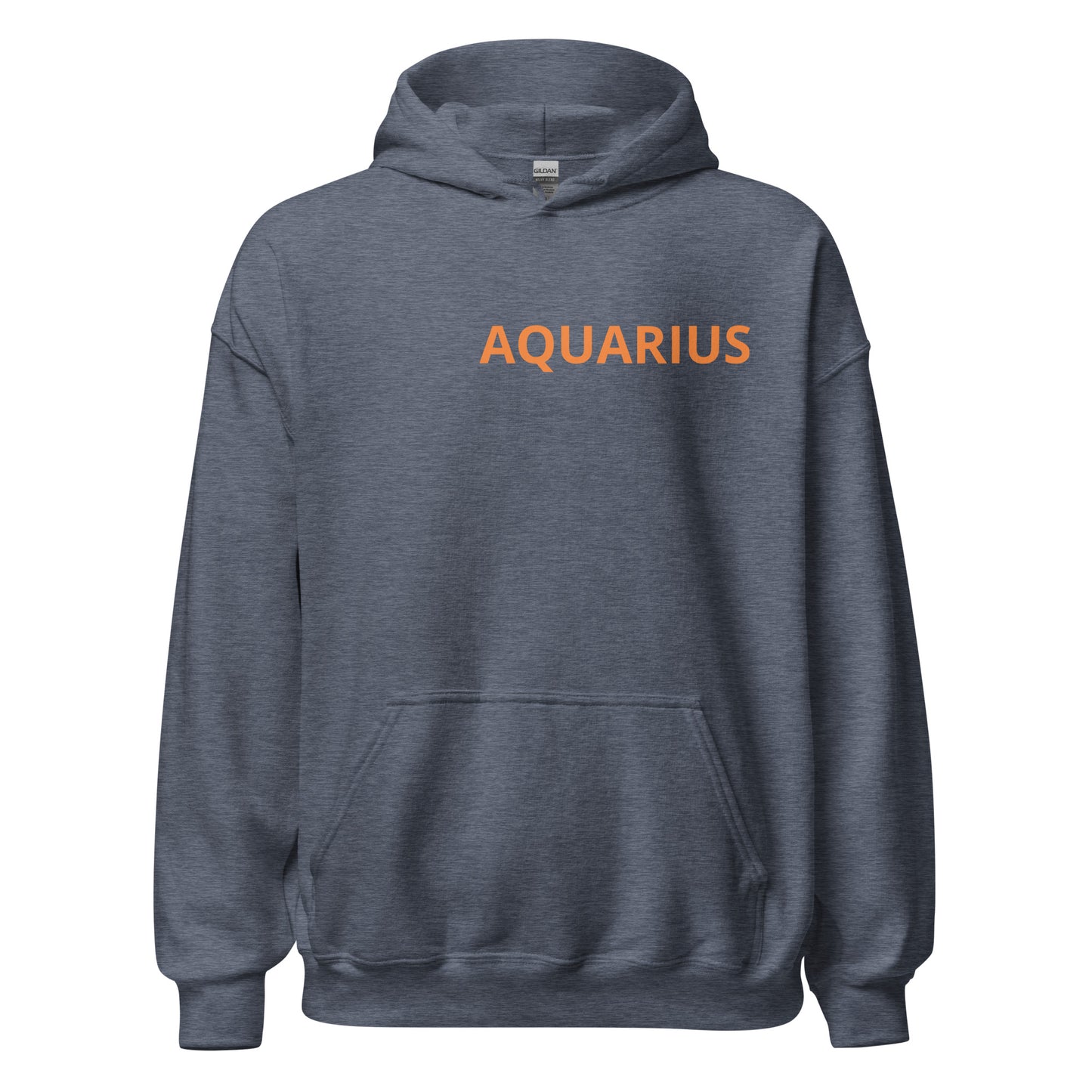 Orange on Gray Aquarius Hoodie - Loose Fit