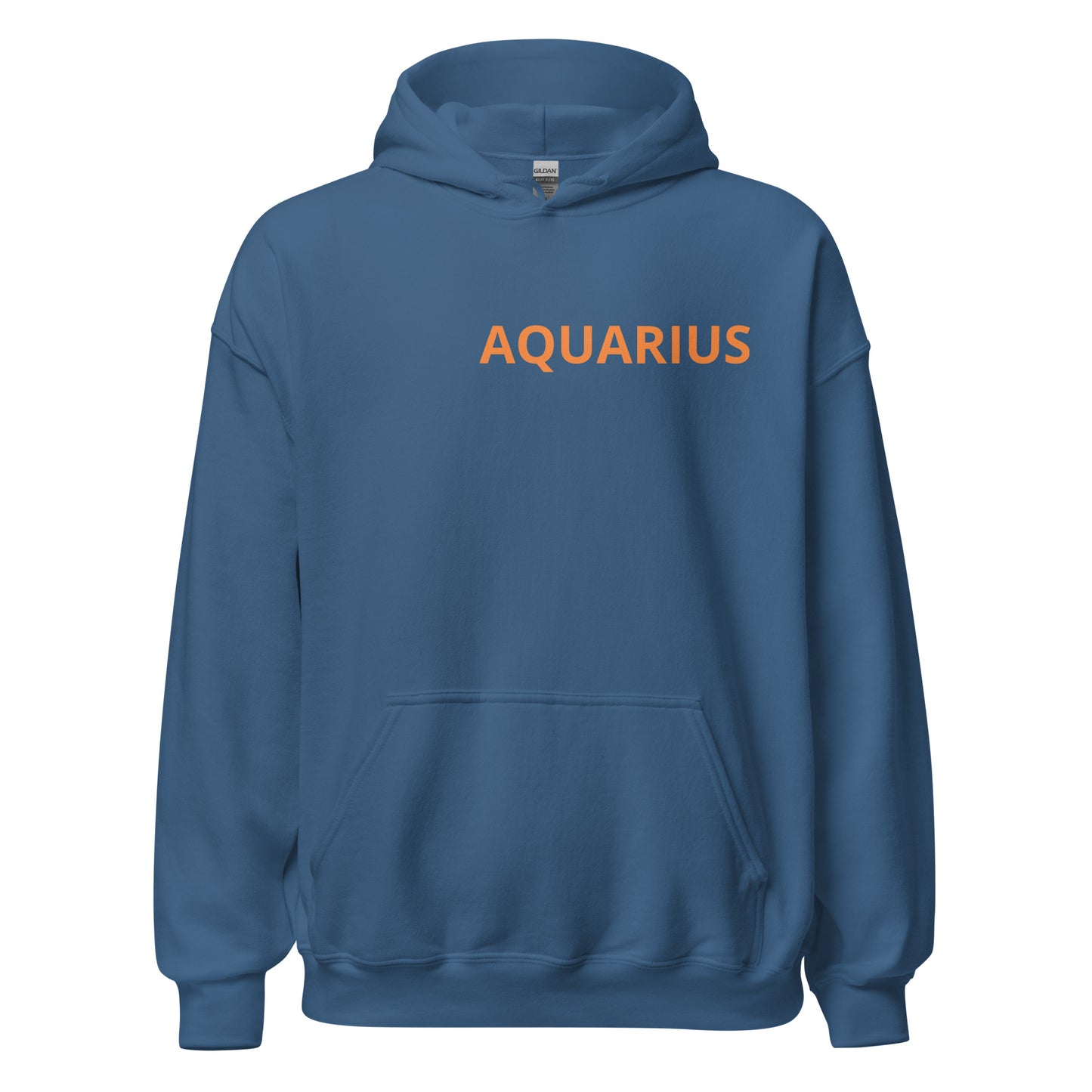Orange on Gray Aquarius Hoodie - Loose Fit