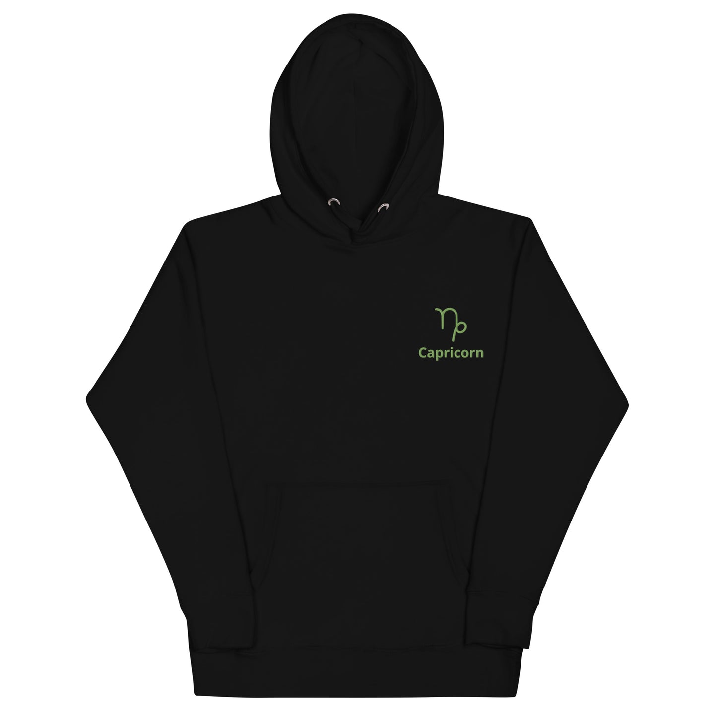 Green on black Capricorn Hoodie