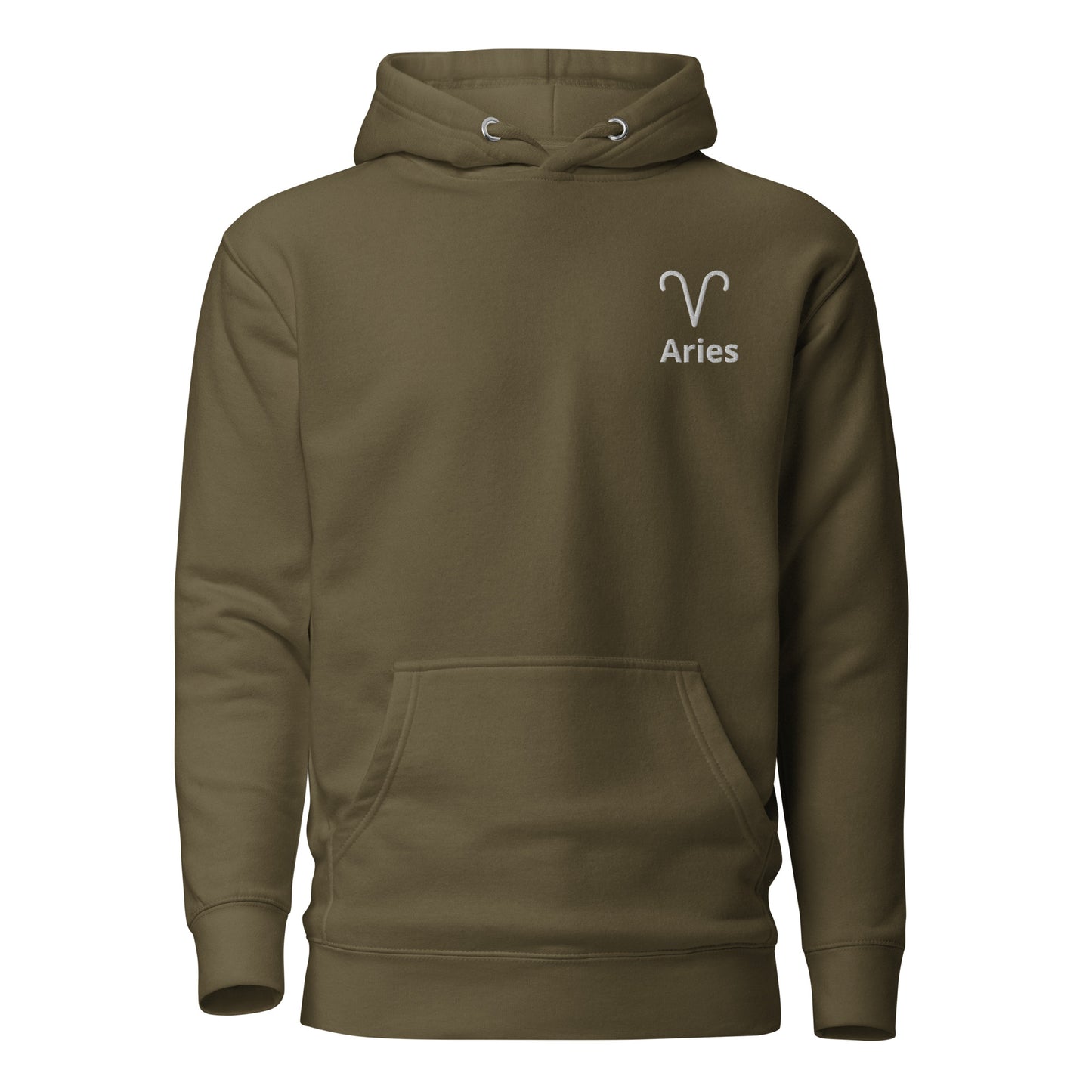 Aries Hoodie - White on Black