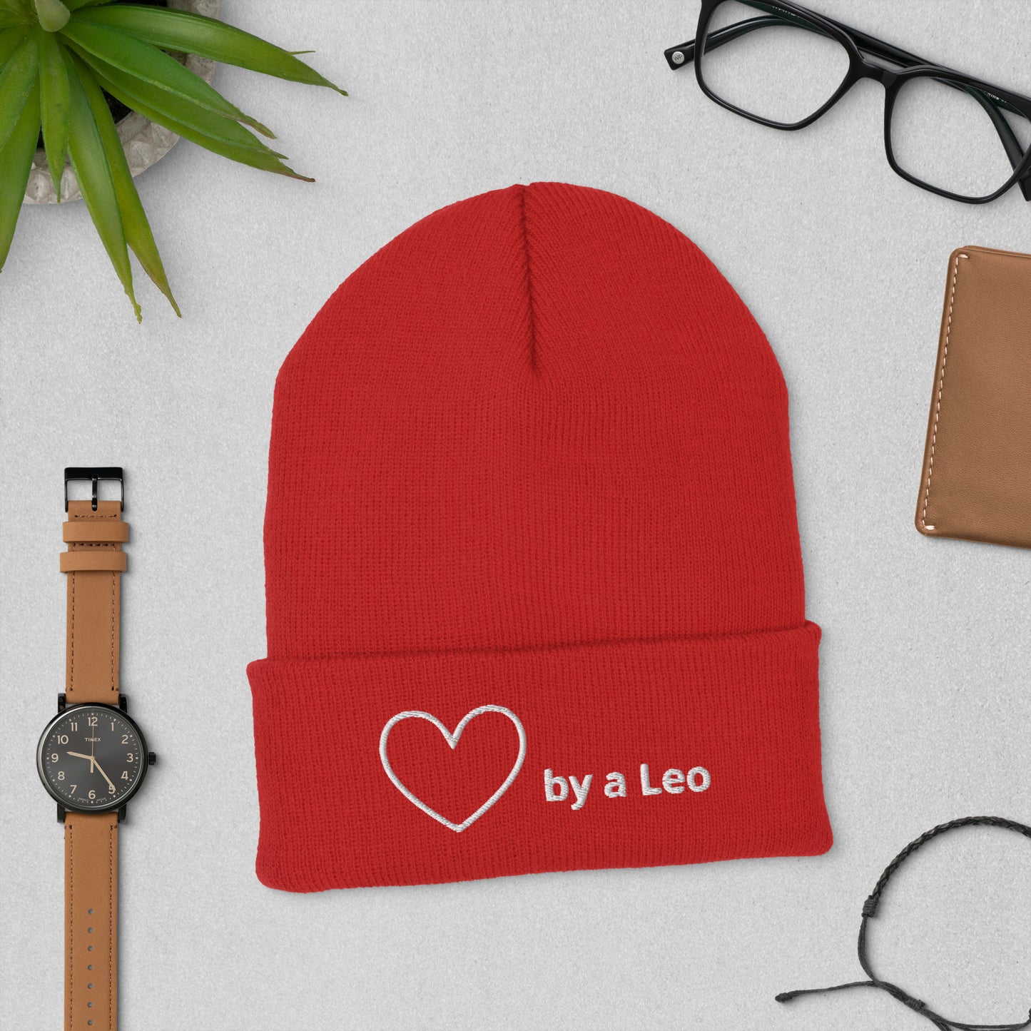 Loved by a Leo - Cuffed Beanie, Valentine's Day Gift