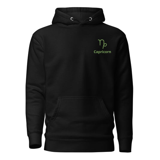 Capricorn Symbol Embroidered Hoodie