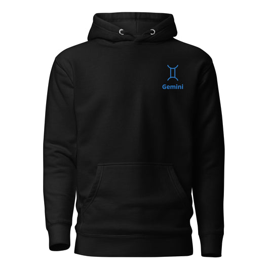 Gemini Symbol Embroidered Hoodie