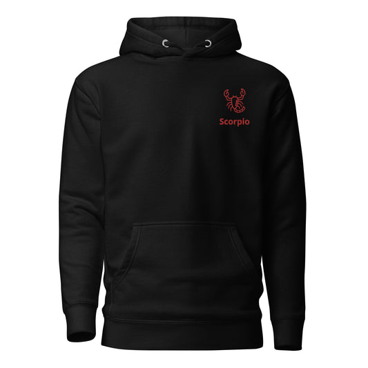 Scorpio Symbol Embroidered Hoodie