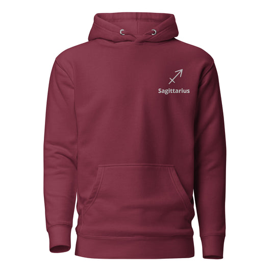 Sagittarius Symbol Embroidered Hoodie