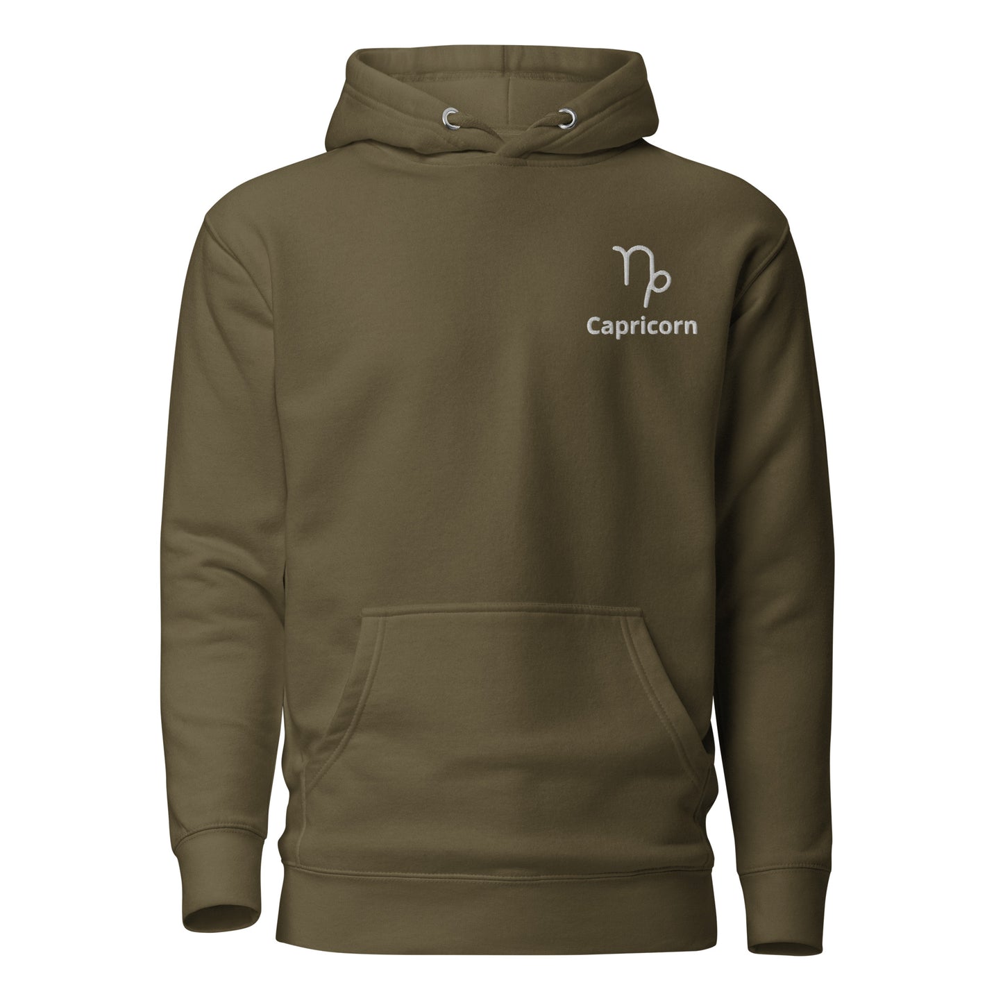 Capricorn Symbol Embroidered Hoodie